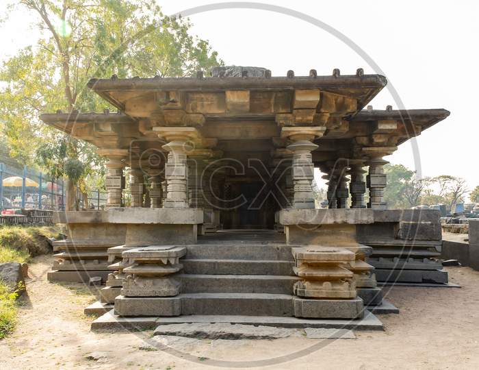 temple inside warangal fort park