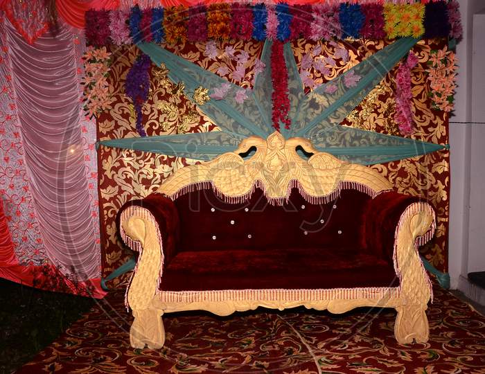 Elegant Sofa Chair At an Indian Event