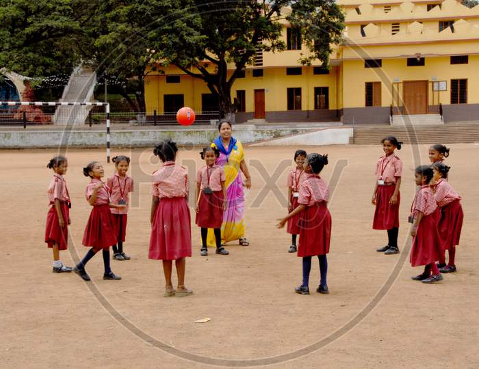 School Children Playing in an School Ground