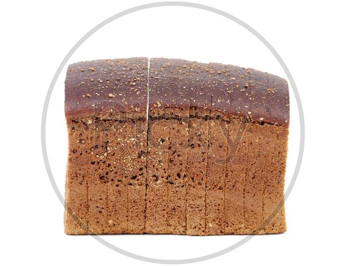 Rye Sliced Bread. Close Up. Isolated On A White Background.