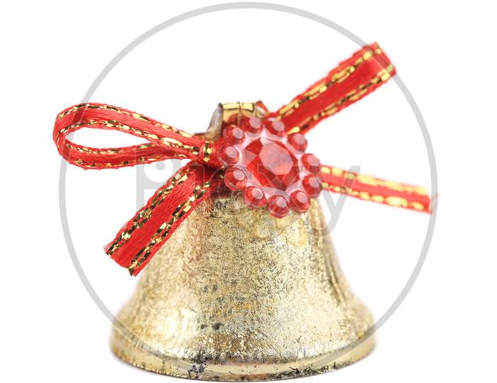 Christmas Jingle Bell For Tree. Isolated On A White Background.
