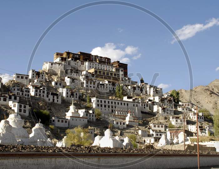 A View of Thiksey  Buddhist Monasteries on The Mountains of Ladakh