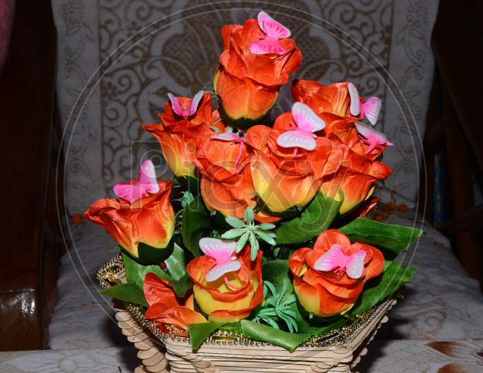 Artificial pot flowers in Home nadaun Himachal Pradesh