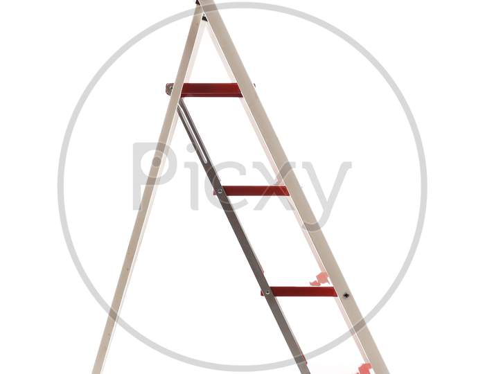 Close Up Of Stepladder. Isolated On A White Background.