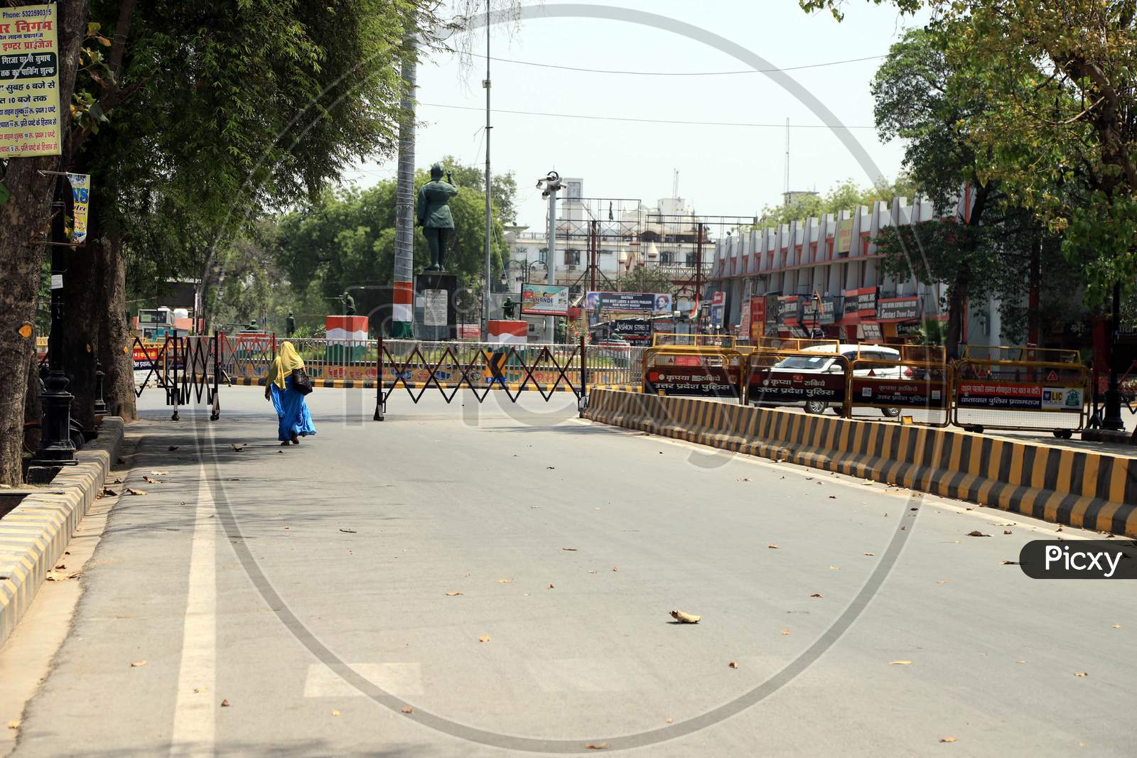 A View Of Main Market Empty Road During Nationwide Lockdown In Wake Of Coronavirus or covid-19 Pandemic In Prayagraj, March 13, 2020