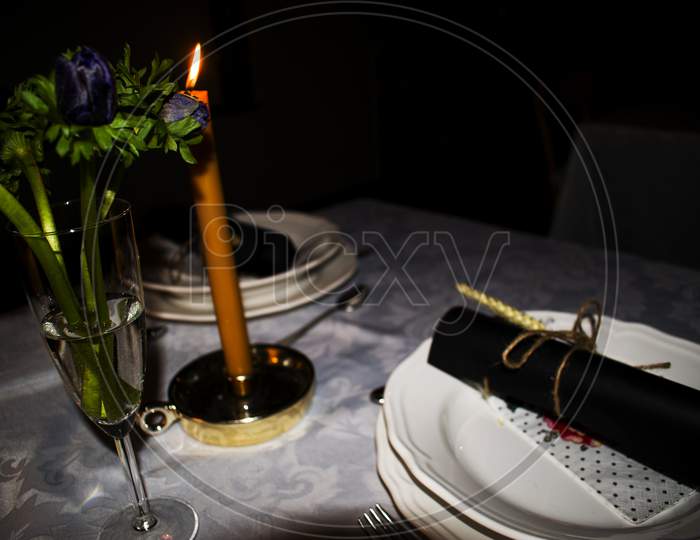 Candle light dinner during quarantine