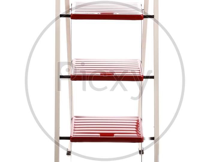 Stepladder Close Up. Isolated On A White Background.