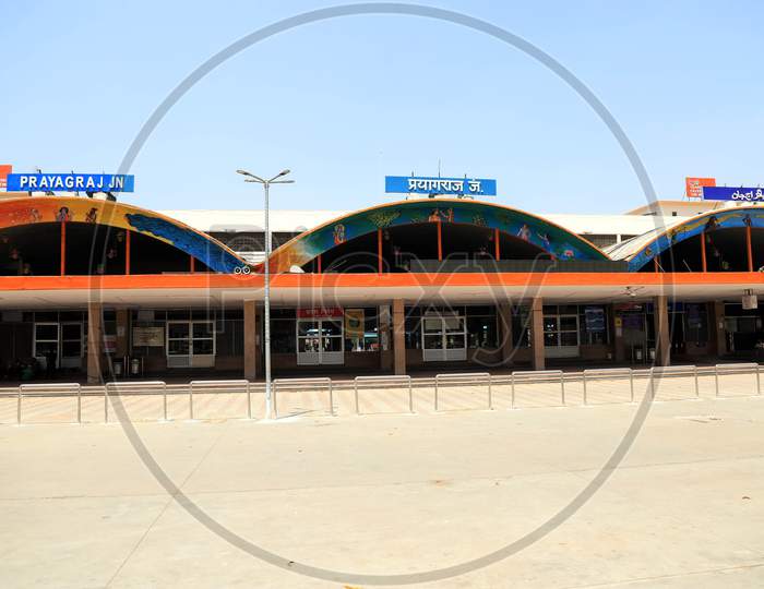 A View Of Empty Prayarag Railway Station During Nationwide Lockdown In Wake Of Coronavirus or covid-19  Pandemic In Prayagraj, March 13, 2020.