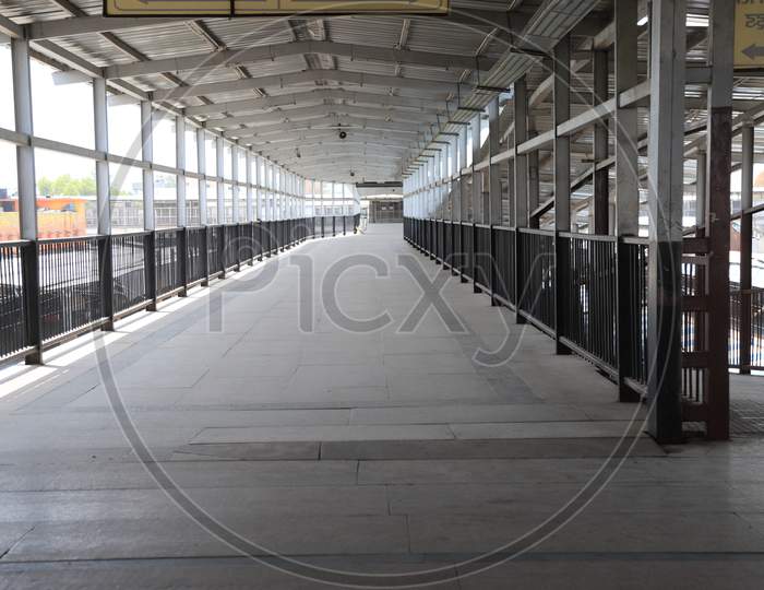 A View Of Empty Prayarag Railway Station During Nationwide Lockdown In Wake Of Coronavirus or covid-19  Pandemic In Prayagraj, March 13, 2020.