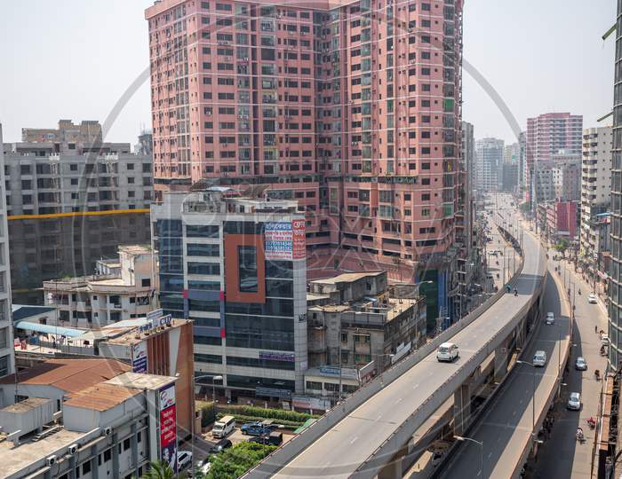 Bangladesh – April 07, 2020: Bangladesh During Coronavirus Issue Government-Mandated Shut Down In March, Roads And Flyovers Are Empty In Dhaka.