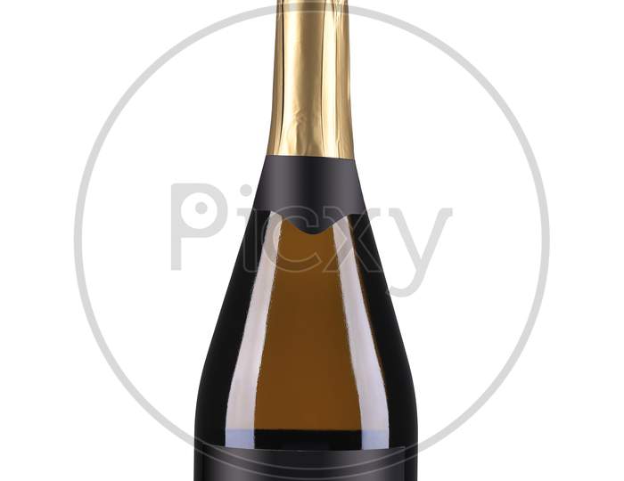 Bottle Of Champagne. Isolated On A White Background.