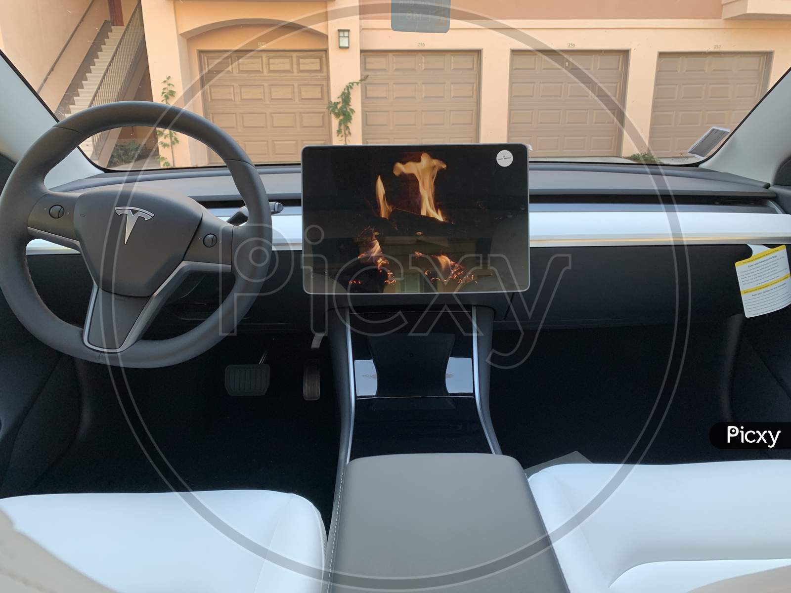 Tesla white interior