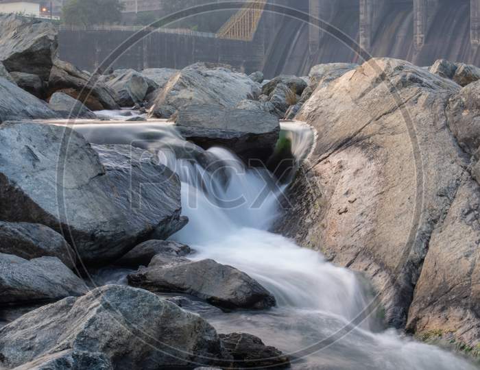 long Exposure Image Of A White Waterfall