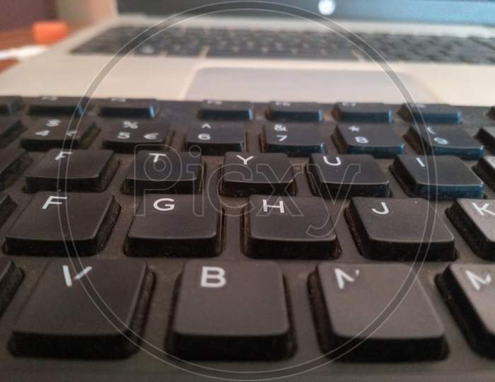 My laptop and keyboard