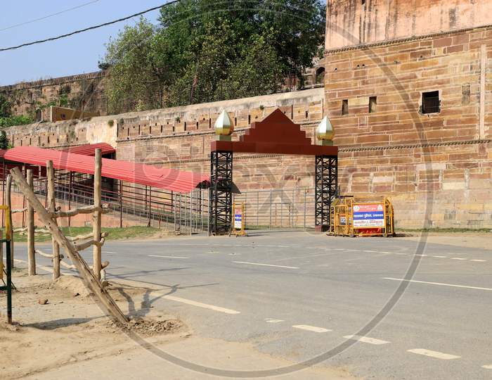 A View Of Closed AkshayavatTemple During A Nationwide Lockdown To Slow The Spreading Of The Coronavirus Disease (Covid-19), In Prayagraj, April, 15, 2020.