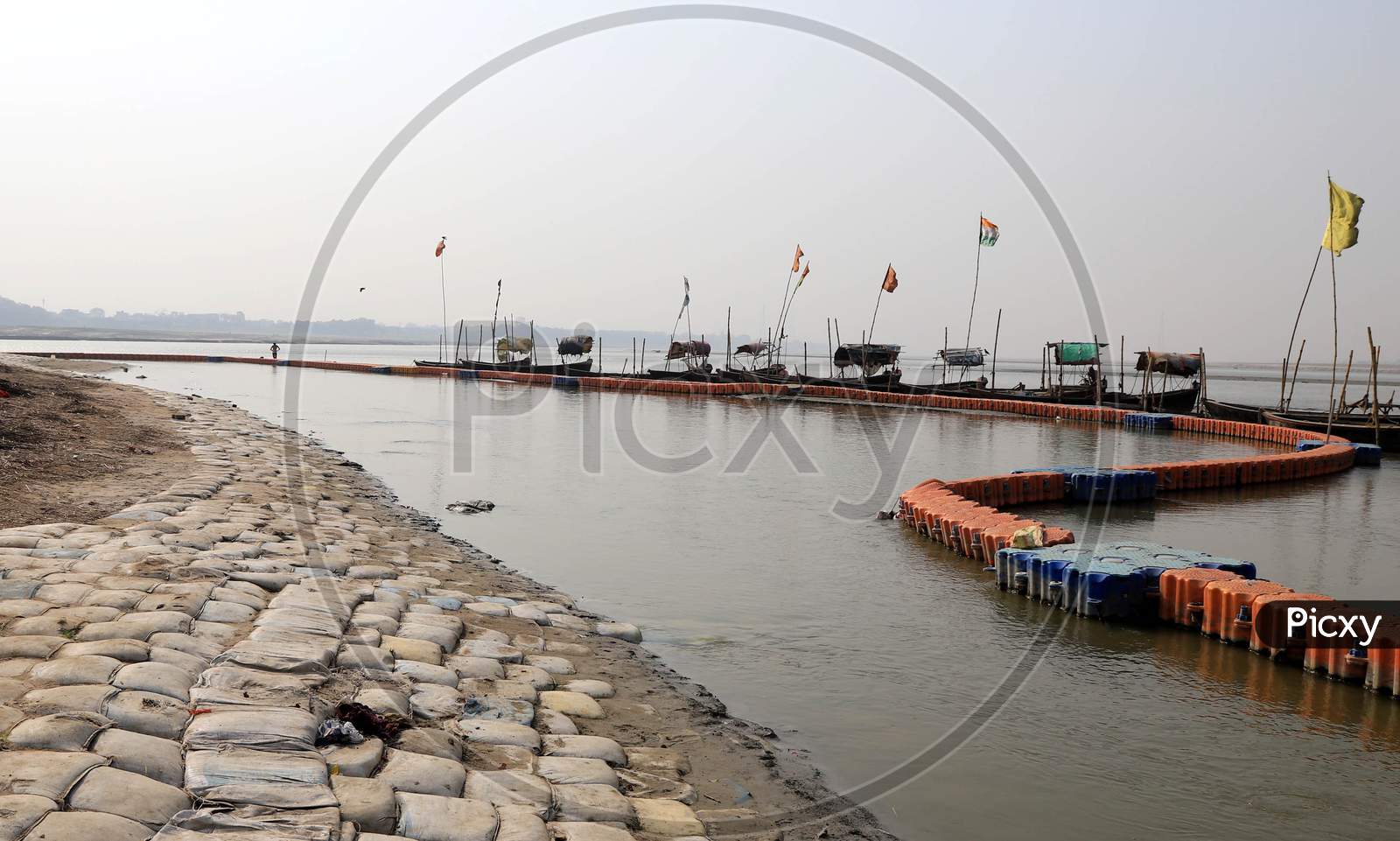 A View Of Empty Sangam Aera During A Nationwide Lockdown To Slow The Spreading Of The Corona virus Disease (Covid-19), In Prayagraj, April, 15, 2020.