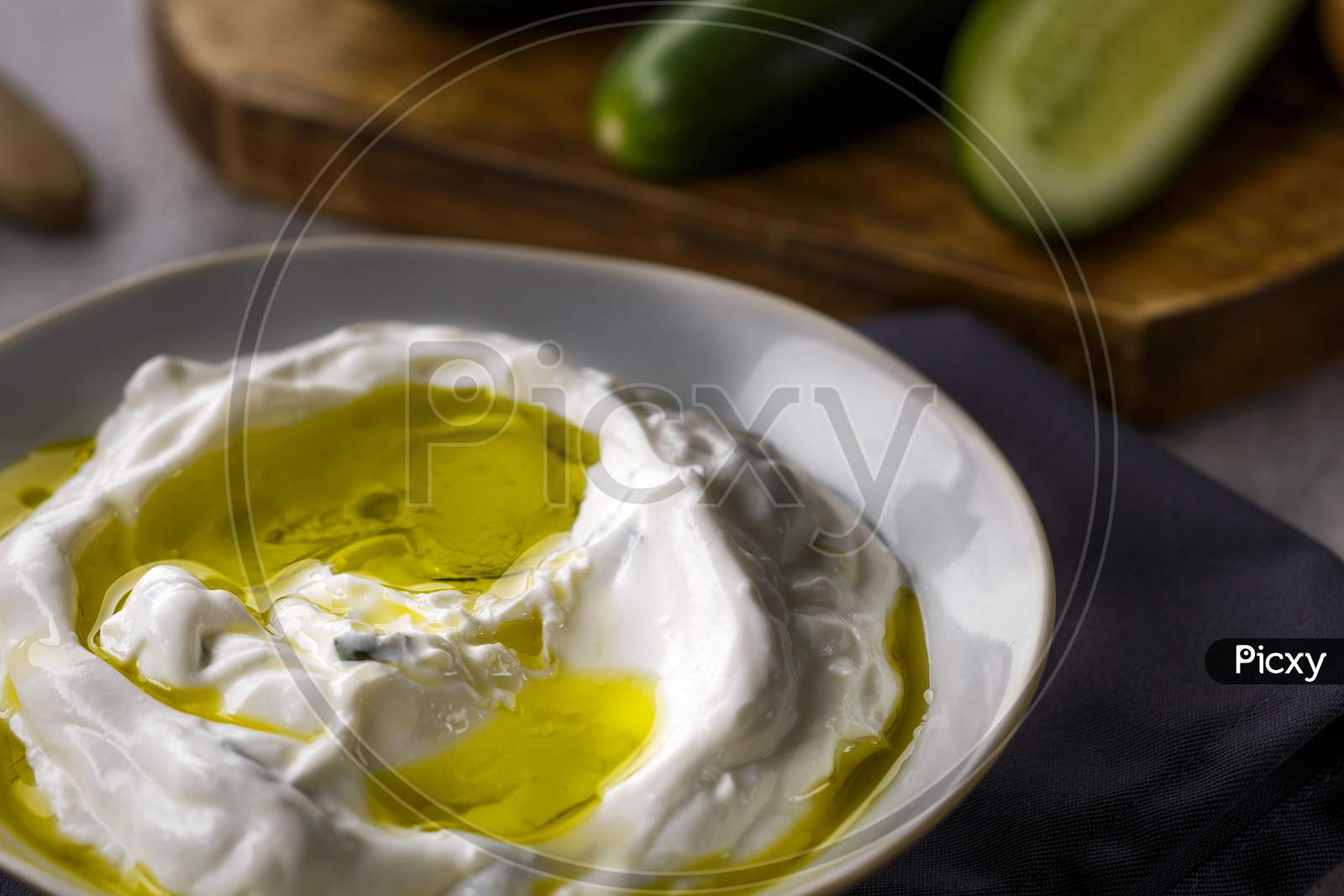 Tzaziki - Yoghurt with olive oil and garlic