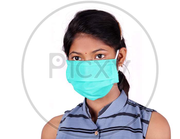 Young Woman wearing Virus Protection Mask to stop the spread of coronavirus or Covid-19
