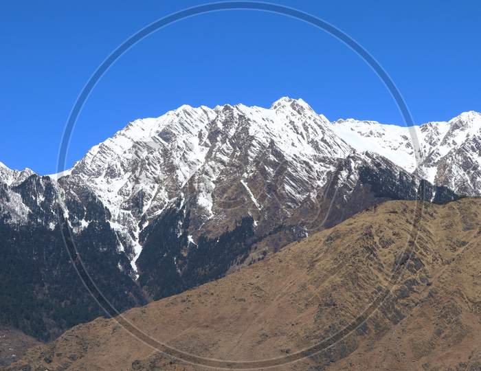 Snow Mountains with Blue sky in india