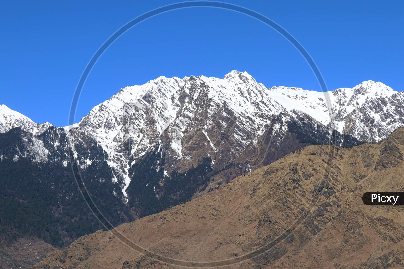 Snow Mountains with Blue sky in india