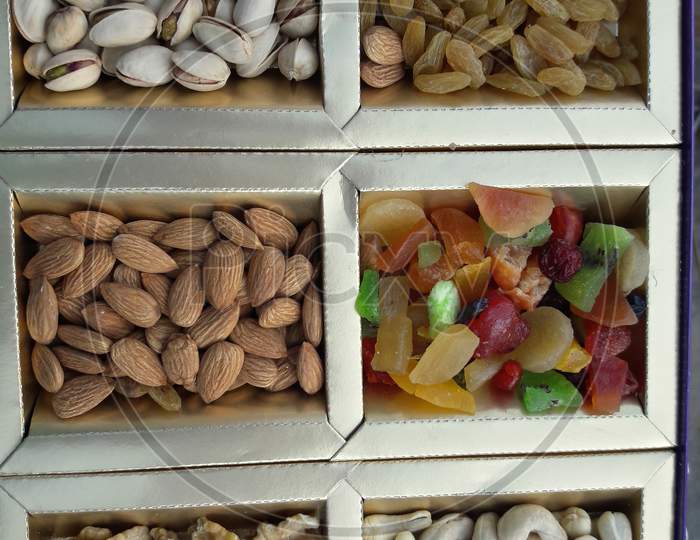 Dry Fruits and Nuts Closeup