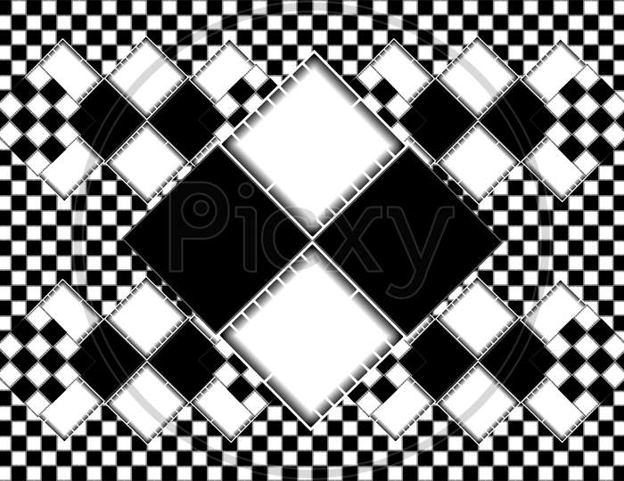 Black and white, 3D tiles texture