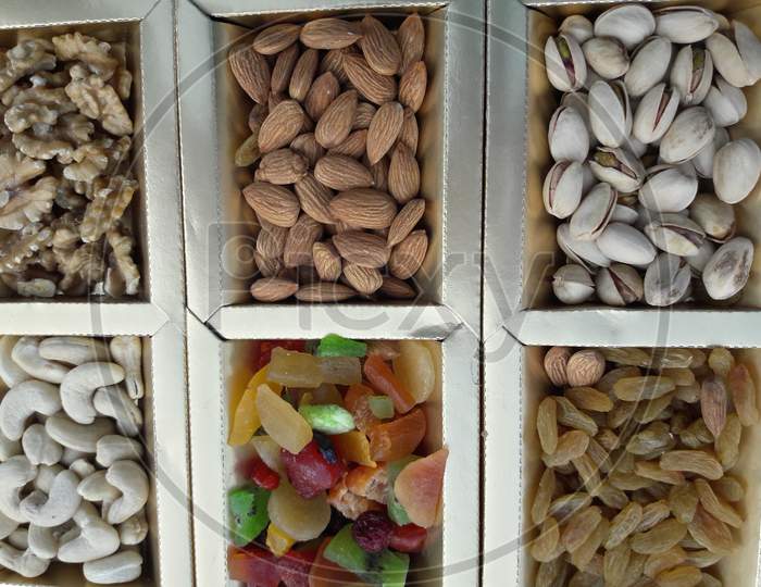 Dry Fruits and Nuts Closeup