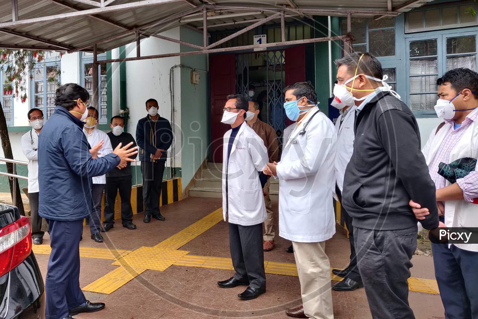 Meghalaya  Chief Minister Conrad Sangma Visited The Covid19 Hospital For A Review Meeting With The Doctors And Officials  At Civil Hospital ,Shillong In Meghalaya On April 17,2020