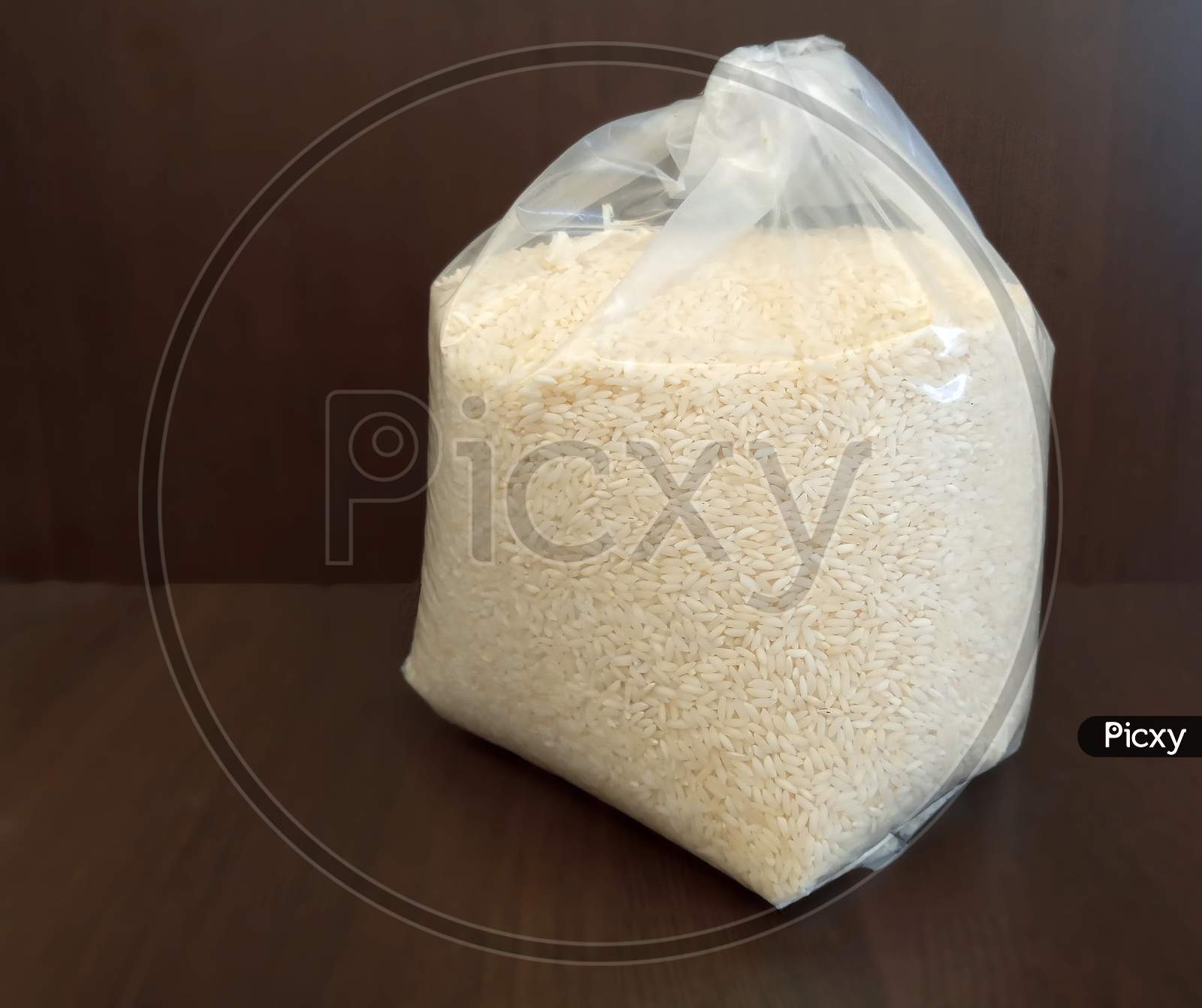 Rice Packet purchased as household provision, a staple food in southern India