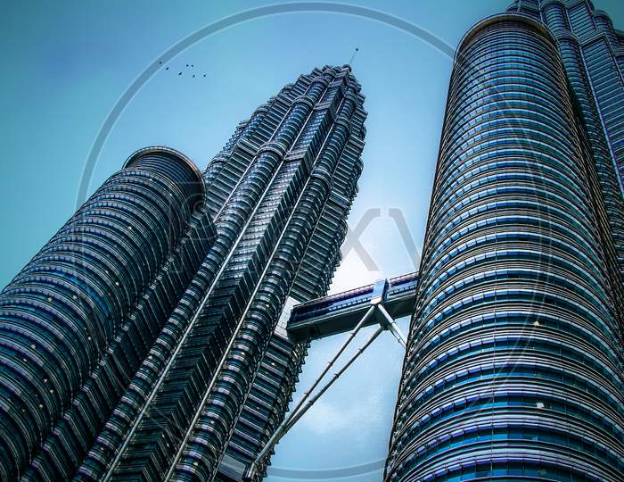 Close up shot of Petronas Twin Towers
