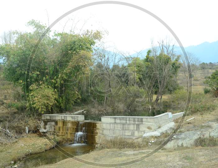 Water Channel In rural Village Outskirts
