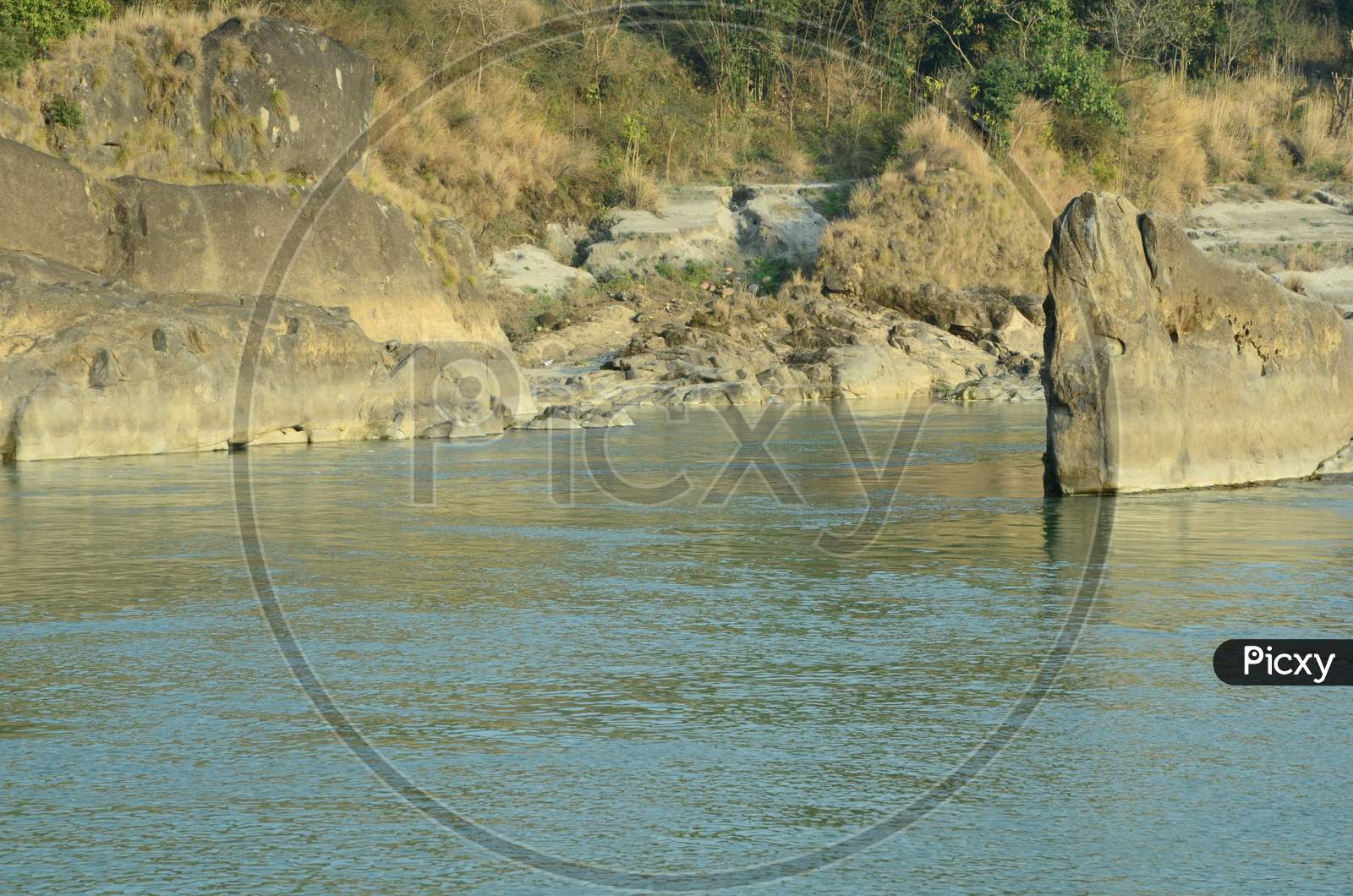 Natural location Rock and river Himachal Pradesh India