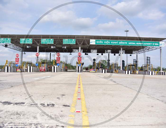 A Toll Plaza on Highway  Look Desert   During Ongoing Covid-19 Lockdown, In  Nagaon District Of Assam On April 19,2020.
