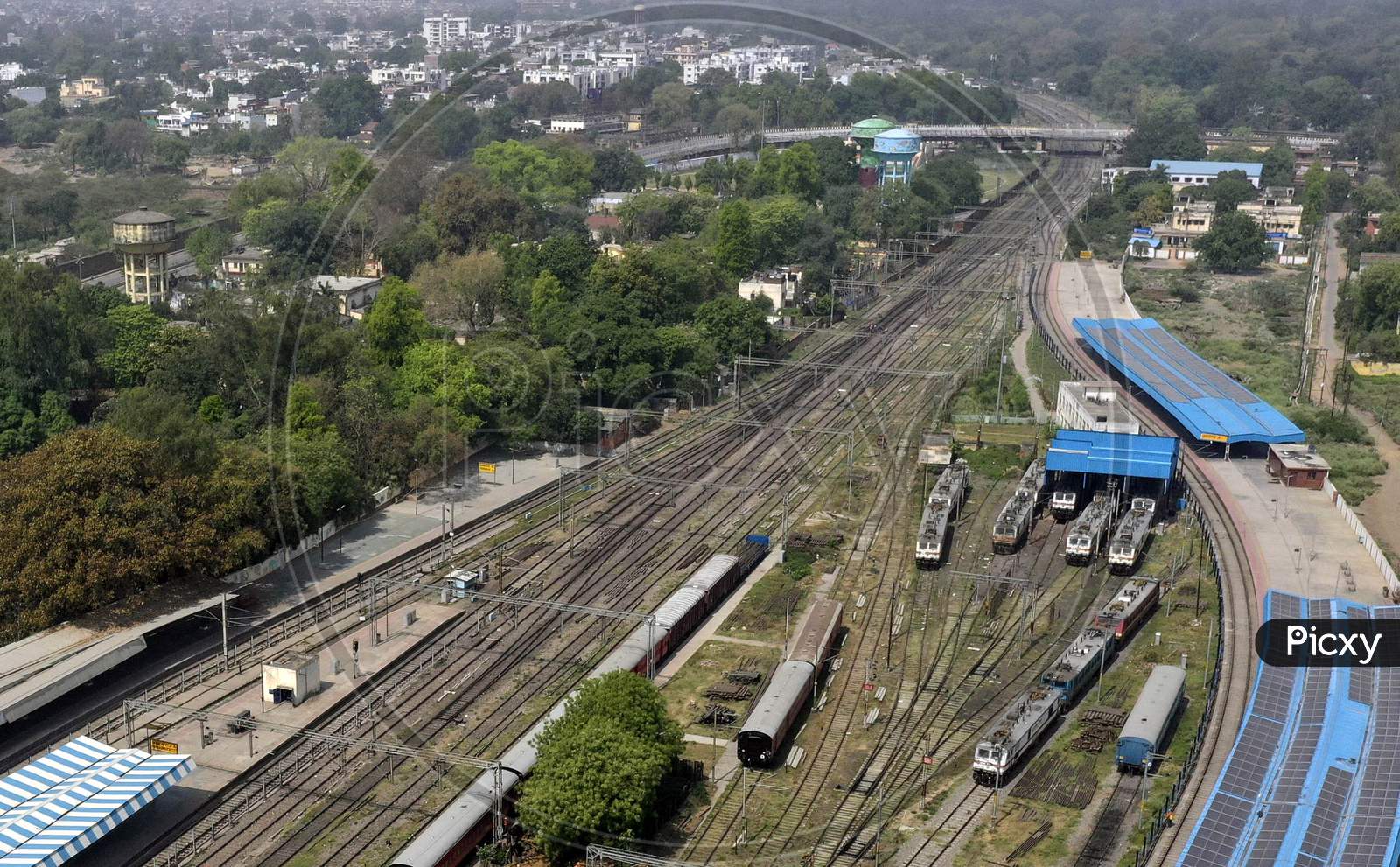 A View Of Empty Prayag Junction Railway Station During A Nationwide Lockdown To Slow The Spreading Of The Coronavirus Disease (Covid-19), In Prayagraj, April, 19, 2020.