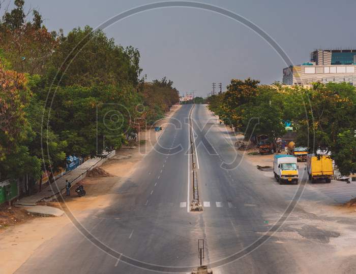 Empty roads due to lockdown amid coronavirus or covid 19 outbreak in india