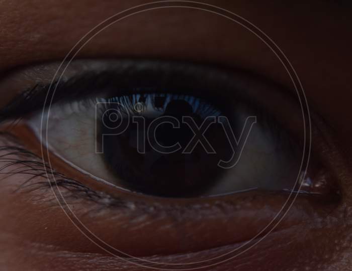 close up of indian human eye