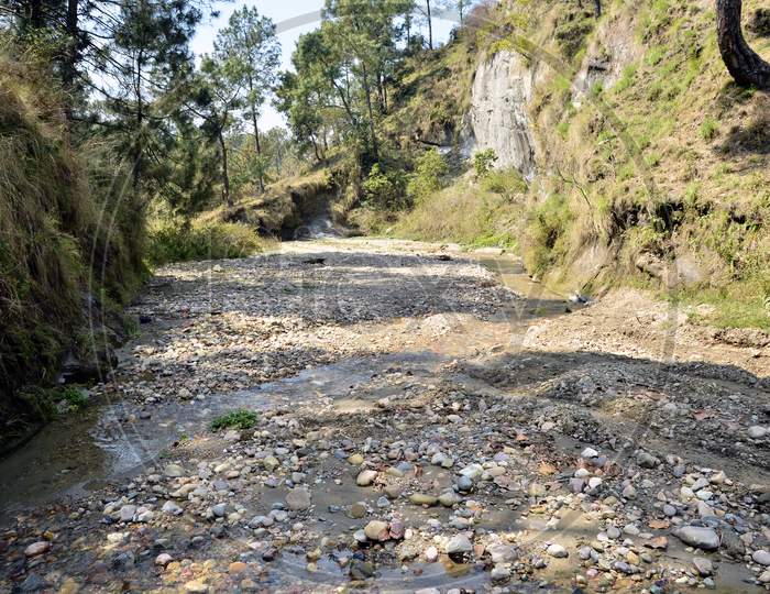 Channel Of River Amb Himachal Pradesh India