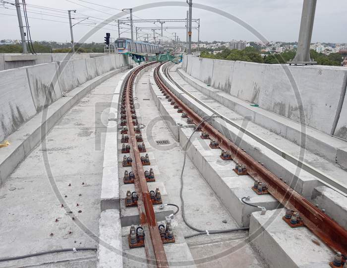 Under Construction Metro Tracks And Metro Stations In Hyderabad