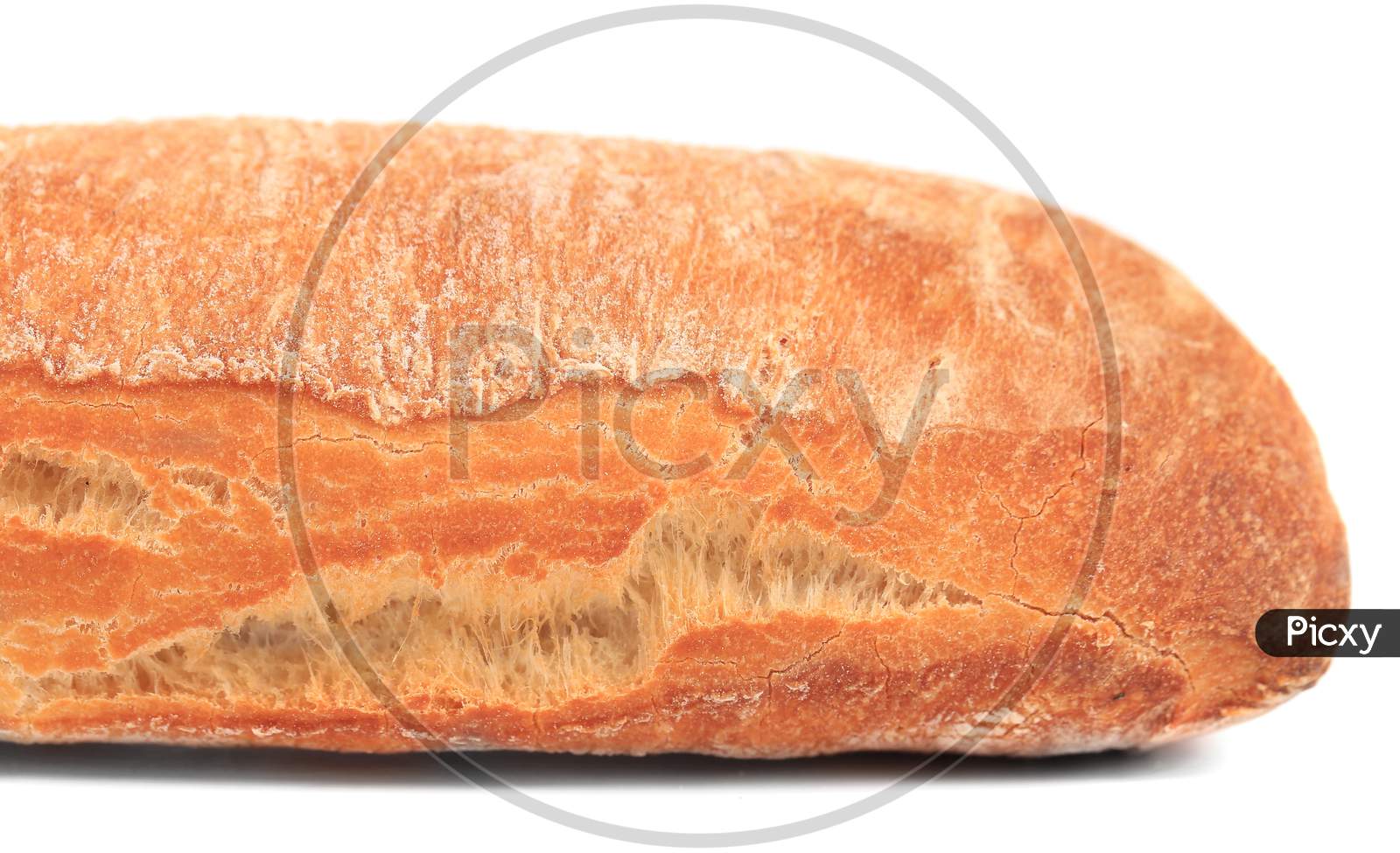 Close Up Of French Baguette. Whole Background.