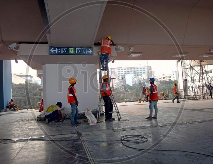 Hyderabad metro station work