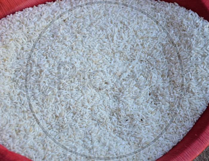 Rice grains Closeup Forming a Background