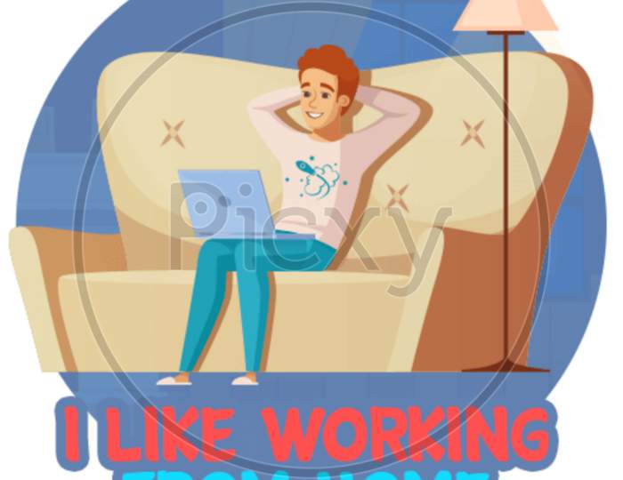 Working from home illustration image