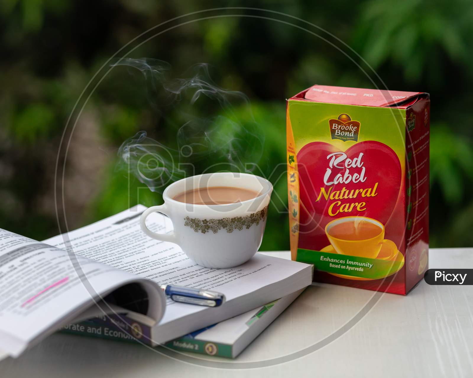 Red label natural care tea and books 