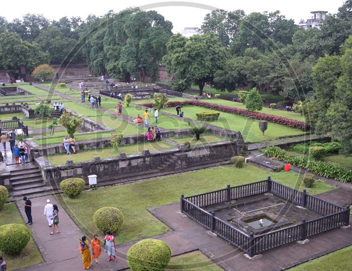 right side interior of shaniwarwada from top view