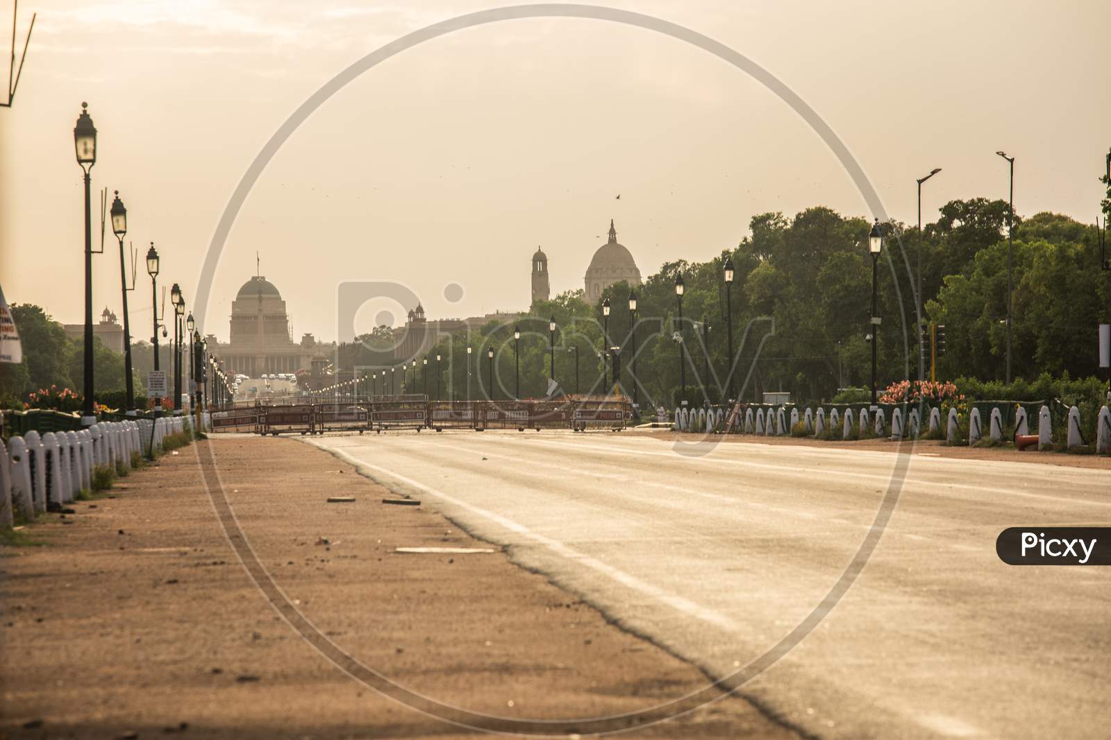 Empty Rajpath, Delhi, India In Lockdown 2020 due to corona virus or covid 19 spread