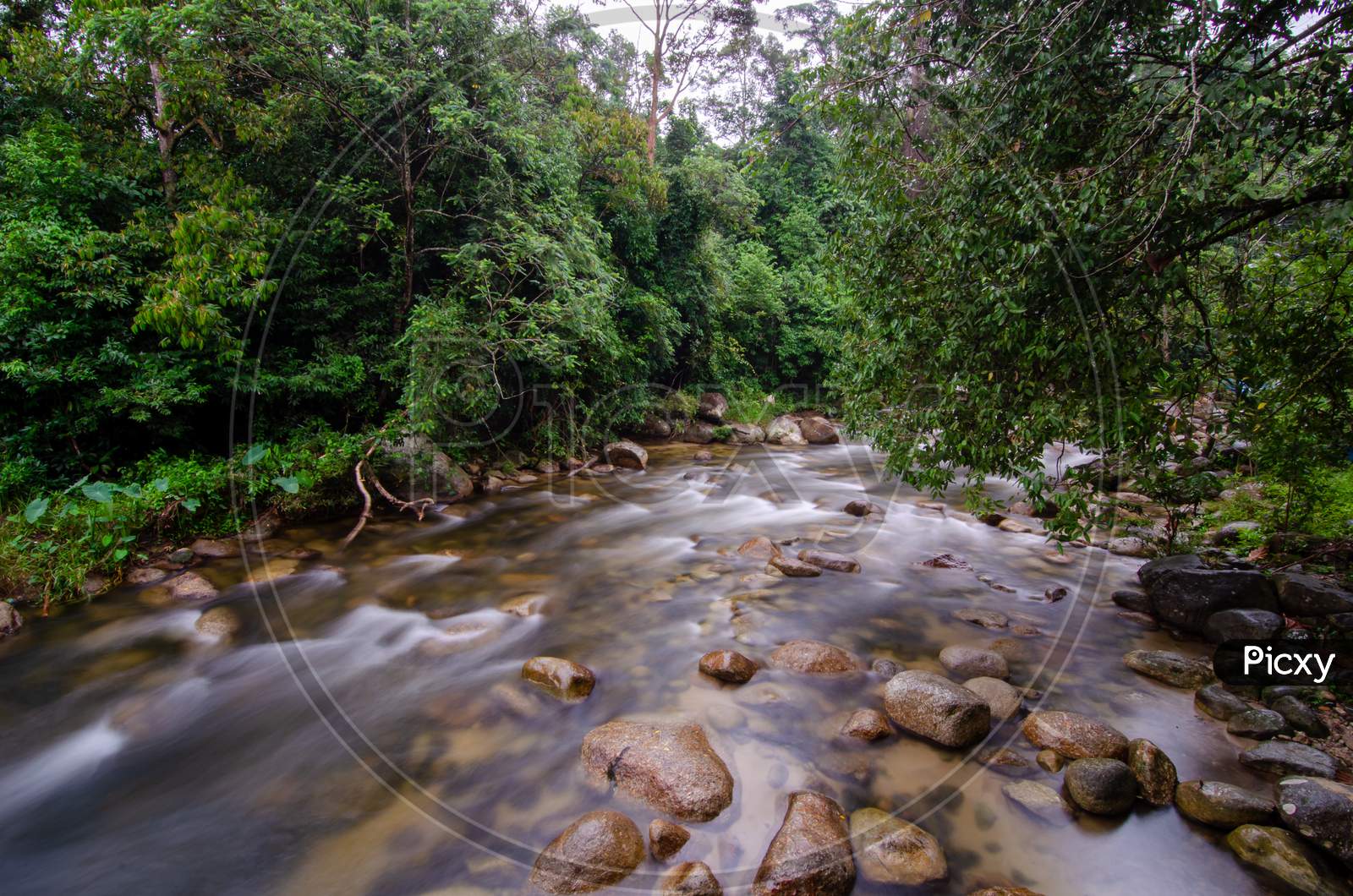 Waterfall Nature Flow At Sungai Sedim, Kedah.
