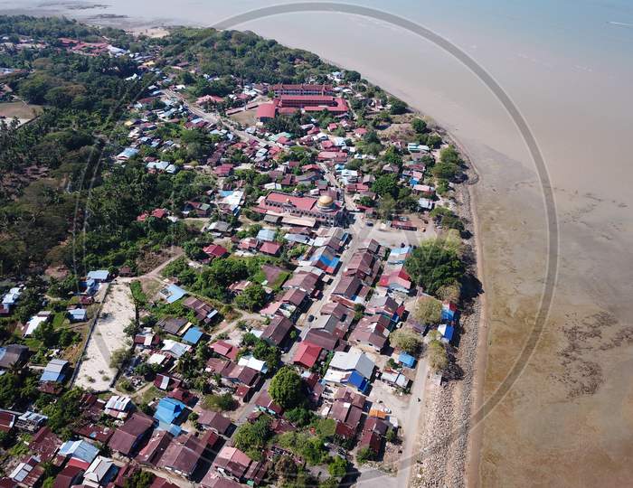 Aerial View Malays Town Kuala Muda At Pulau Pinang.