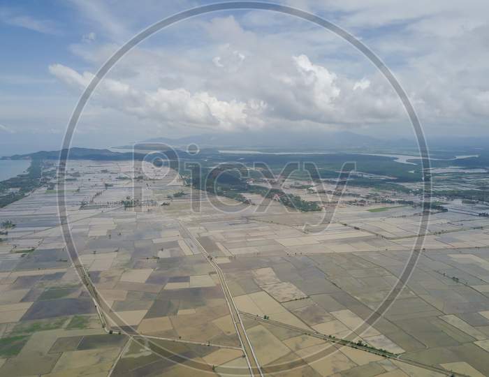 Aerial View Paddy Field At Kuala Muda, Kedah.