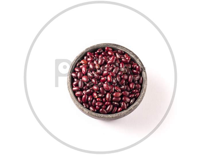 Red kidney beans isolated with white background stock image.