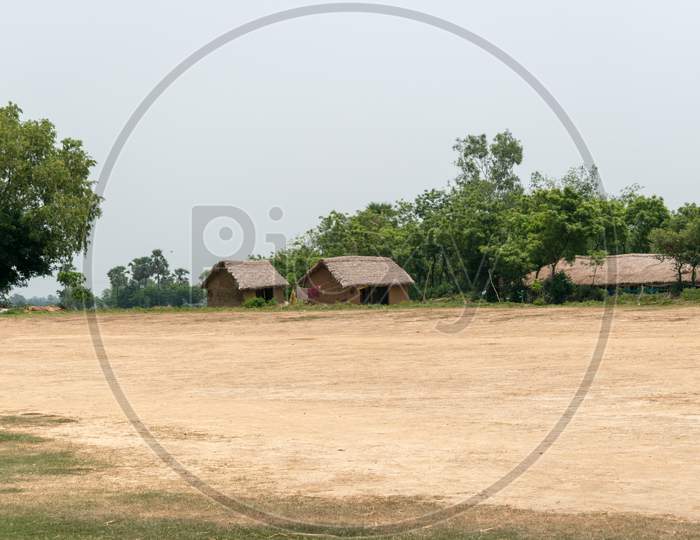 Picture of a small village inhabited by tribals